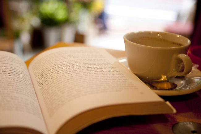 book and coffee cup
