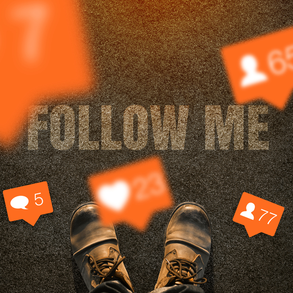 Flat style love, like, comments, users icon.